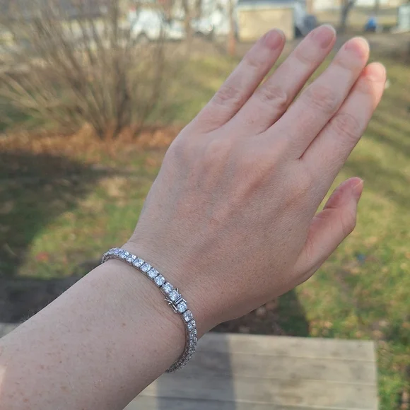 ✨ Asscher Cut CZ Tennis Bracelet 925 Sterling | QVC Style - Picture 2 of 15